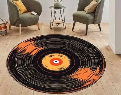 Popular Vinyl Record Round Rug Retro Living Room Decoration Carpet Music Record CD Bedroom Decoration Carpet Bathroom Door Mat
