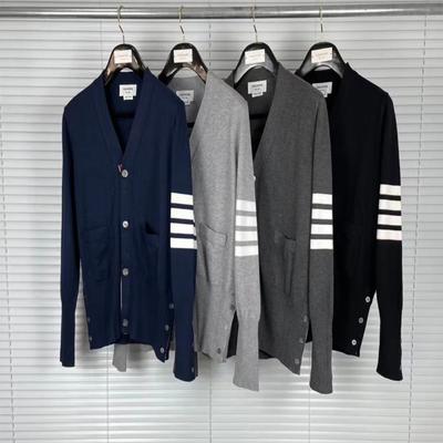 Cardigan Unisex TB din Lână cu Patru Dungi - Jachetă Casual de Toamnă/Iarnă