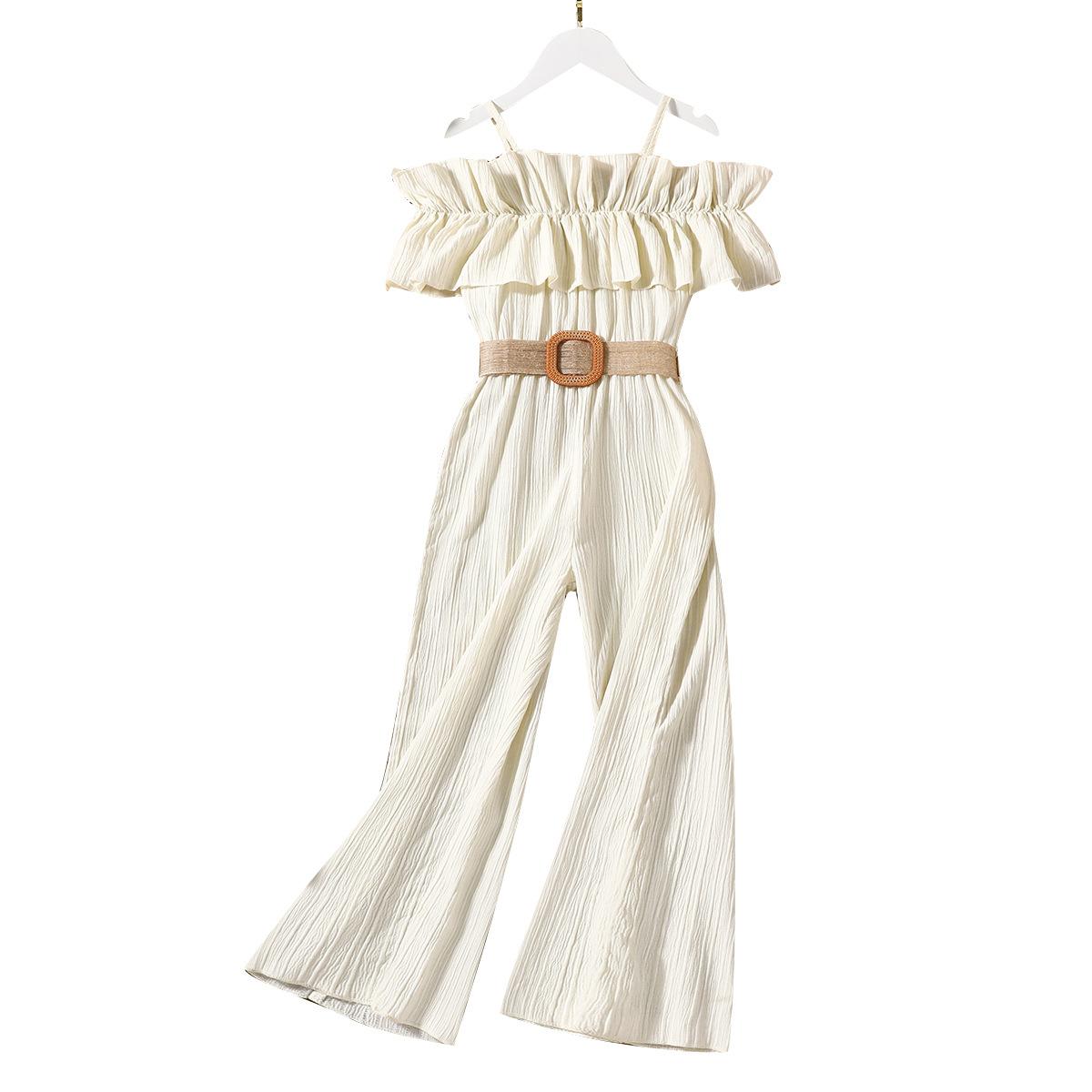 

Комбинезон для девочек, детская одежда, летняя мода 2024, кружевные комбинезоны, детское боди, комбинезоны с одним плечевым ремнем для 8, 9, 10, 11, 12 лет 11-12Y абрикосовый