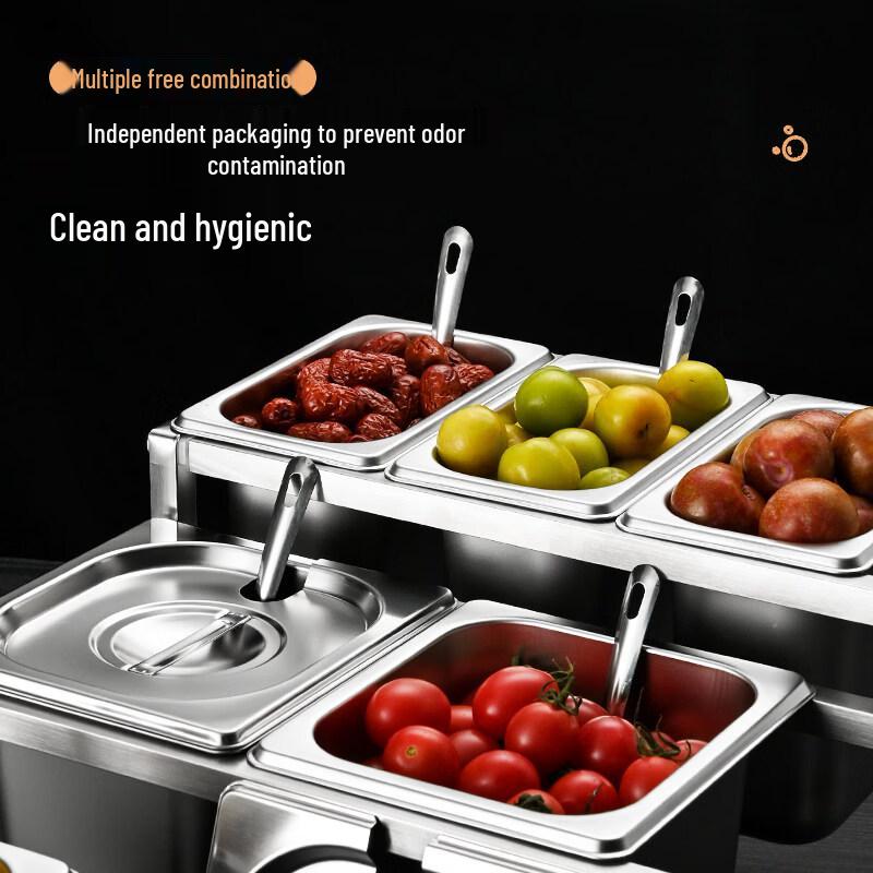 Stainless Steel Divided Condiment Dispenser Set