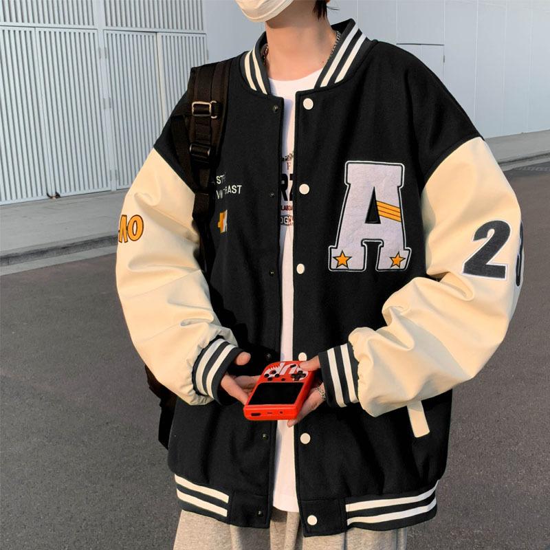 Jacket Men's Autumn High Street Ruffian Handsome Teen Men's Fleece Casual Jacket