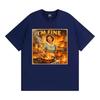 Retro I' M Fine Meme Funny Sarcastic Housewife Graphic T-shirts Men Women Fashion Gothic T Shirt Casual Cotton Oversized T-shirt