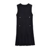 Kaslead New Arrival Women's Clothing Fashion Style Fashion Minimalist Wide Pleated Knitting Mini Dress 3859025