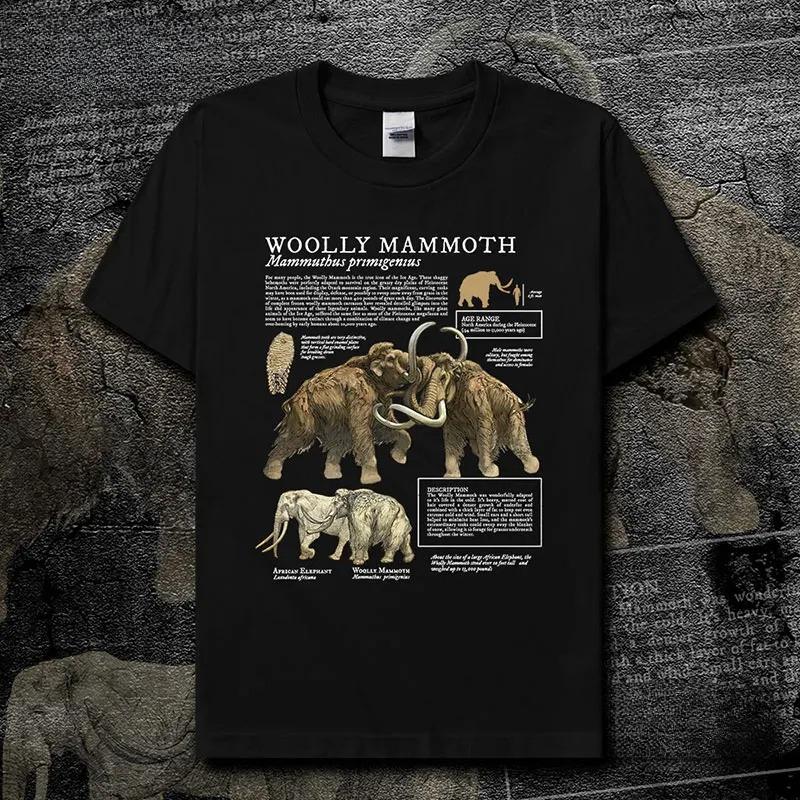 Mammoth Animal Illustration Natural Science Creative TShirt Cotton ONeck Short Sleeve Mens T Shirt New Size S3XL