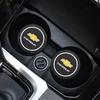 APT2  2Pcs Silicone Coaster Car Water Cup Pad  Anti-slip Mat Auto Interior For Chevrolet Camaro Colorado Cobalt Silverado Beat Groove
