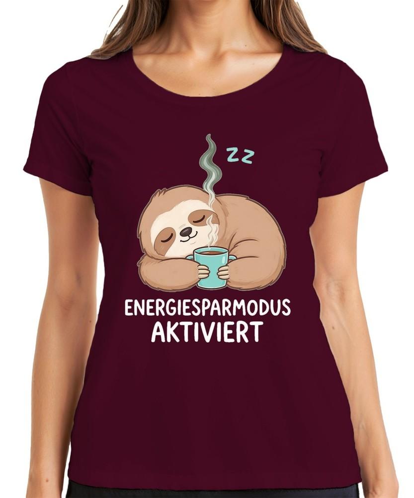 Sloth Energy Saving Mode Activated Coffee Relaxed Gift Ladies TShirt