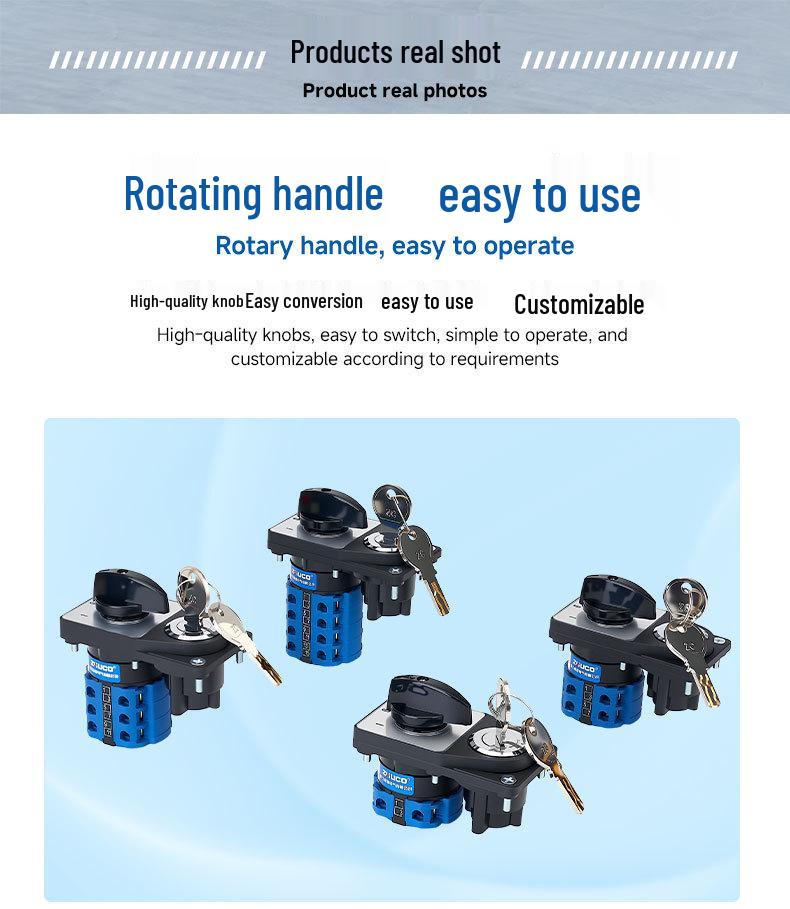 Zhuochao SZW26-20/D404.4YS 3-Speed 4-Position Changeover Switch with Electronic Lock