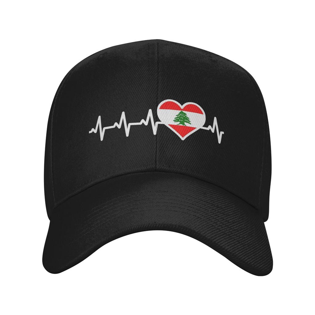 Lebanon Flag Heart Cap Retro Dad Hat For Unisex Women Adjustable Casual Headwear