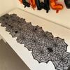 With Spider Pendant Spider Web Black Lace Table Runner Mesh Halloween Table Decoration  Halloween