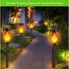 Paquete de 4 luces LED solares para exteriores con 12 luces LED para decoración de jardín, efecto llama, lámpara colgante impermeable para patio, jardín y patio