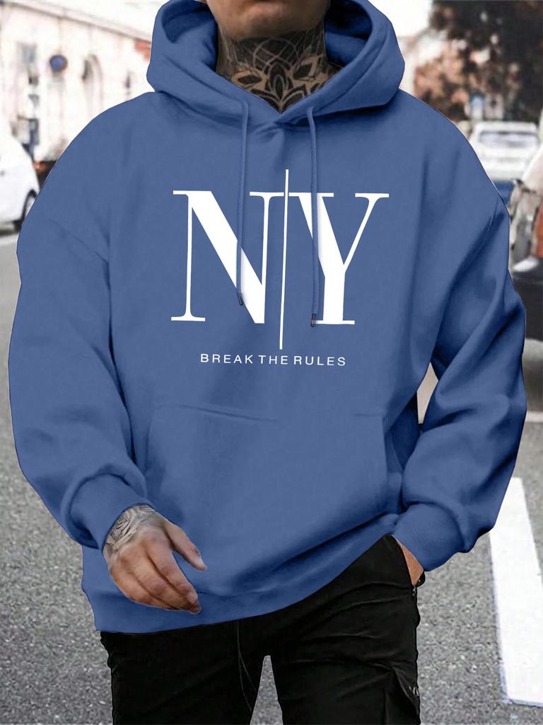 Break The Rules Yes No Design Men Hoody Loose All-Match Hoodies Casual Man Fleece Hoodie Pocket Multicolor Male Pullover