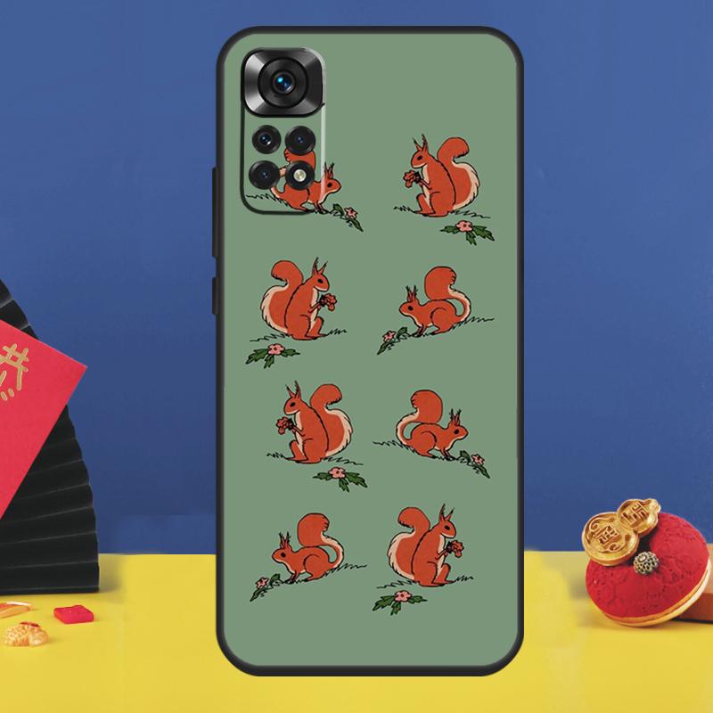 Cute Animal Squirrel Phone Case For Xiaomi Redmi Note 14 Pro 13 11 9 10 12 15 Pro Plus 10C 12C 13C 14C 15C Cover
