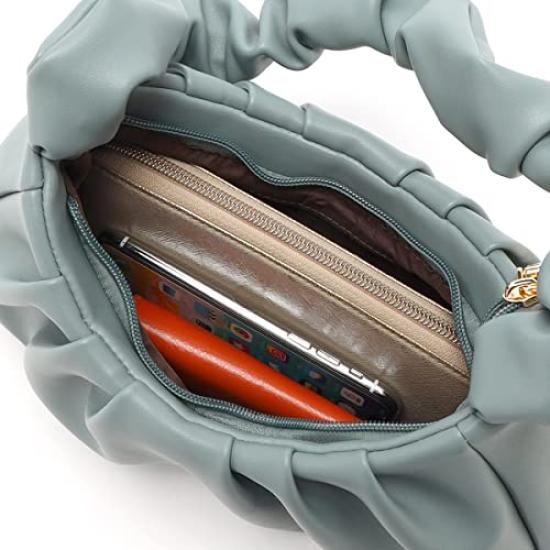 Monica Gathered Black One-Handle Handbag, Women's, (10)