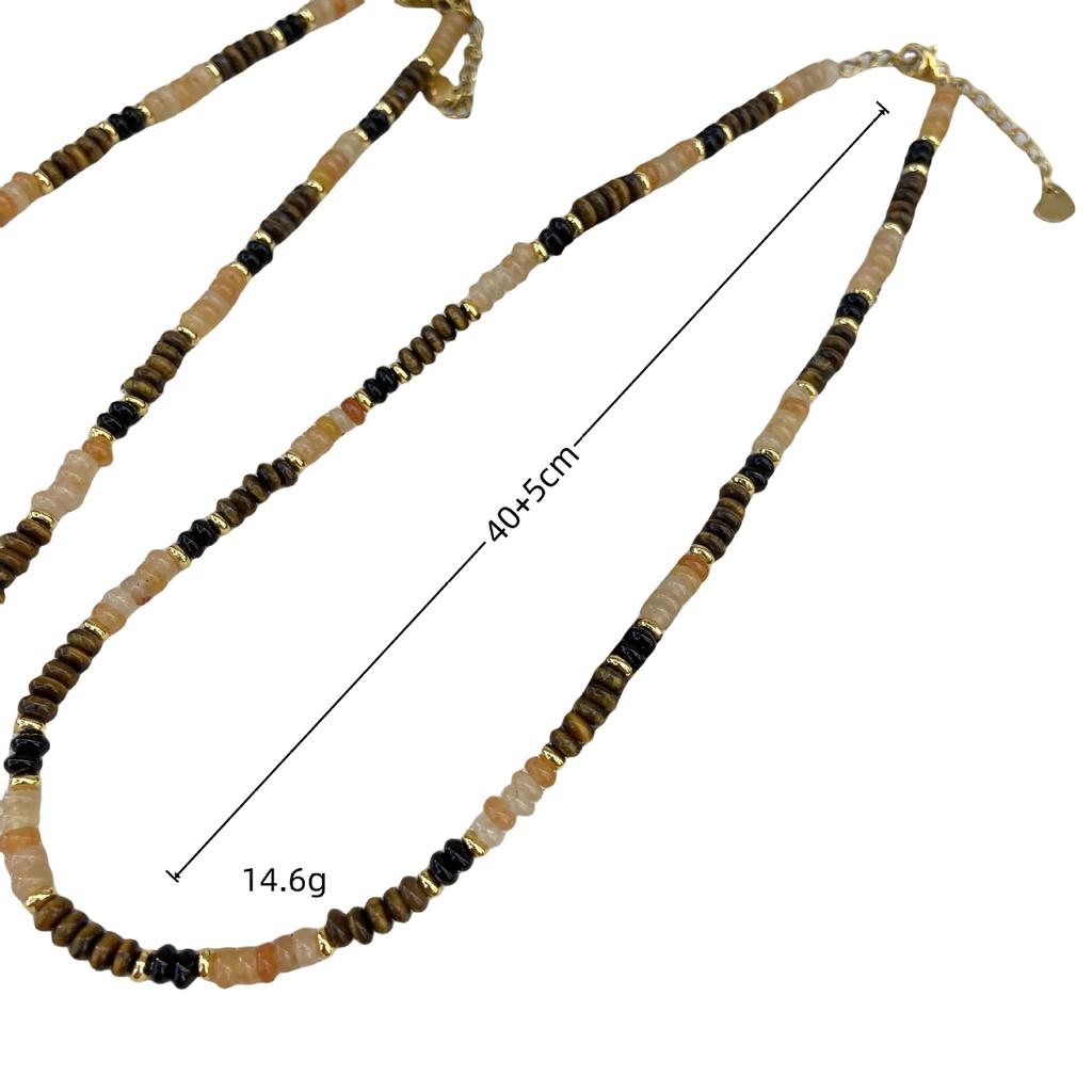 Star Wang Yibo Same Tiger Eye Fortune Beaded Necklace Versatile Autumn And Winter Maillard Wear Women'S Collarbone Chain
