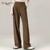 RUILAIYI Women's Lyocell Wool Blend Straight-Leg Trousers