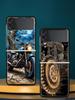 Colors Vintage Motorcycle Painted Hard PC Phone Case For Samsung Galaxy Z Flip 7 6 5 4 Black Cover For Galaxy Z Flip 3 Foldable