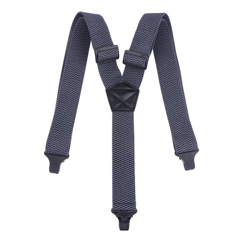 Heavy Duty Work Suspenders For Men Wide Y-Back With 3 Plastic Gripper Clasps Adjustable Elastic Trouser Pants Braces