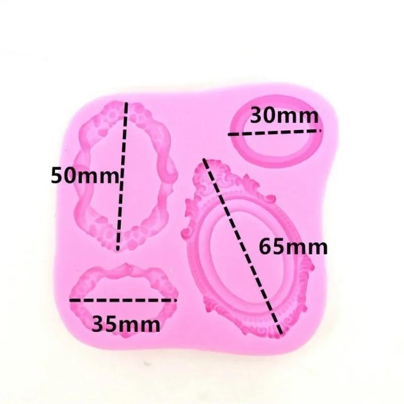 Vintage Rectangle Frame Creative Handmade Mould Silicone 3D Mirror Frame Molds DIY Cake Decorating Fondant Tools Accessories