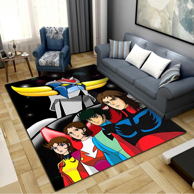 Goldorak Robot Carpet Rug for Living Room Bedroom Home Sofa Decoration,Kids play Non-slip Floor Mat