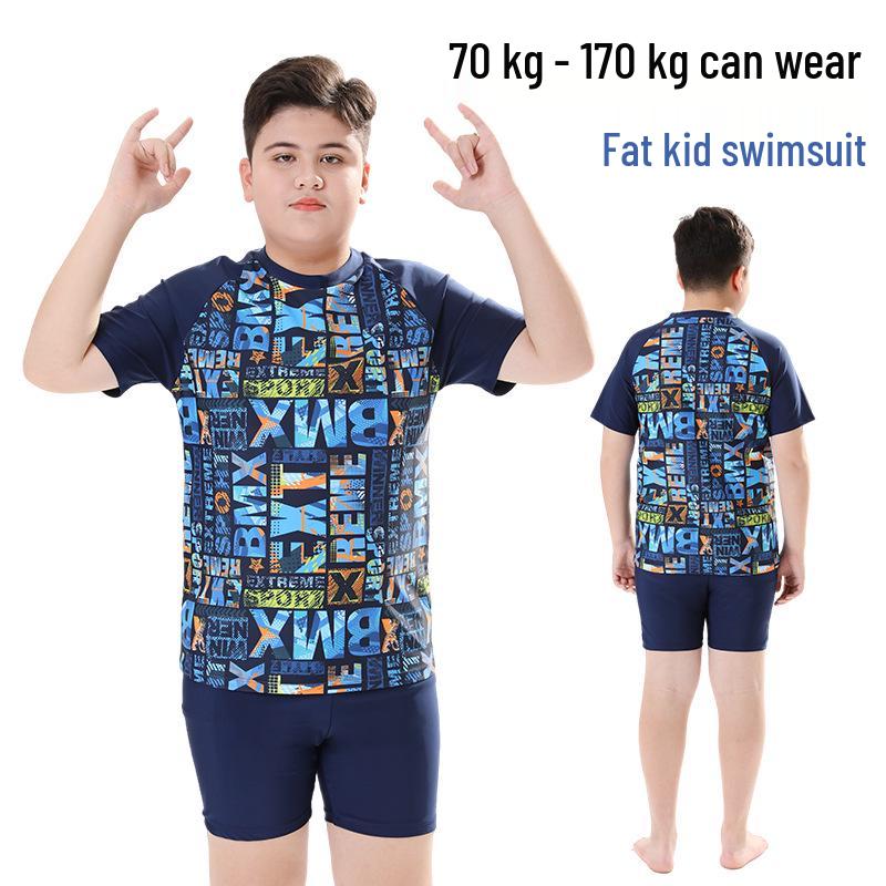 

Детский купальник-двойка для мальчиков - средние, большие и размеры для полных, идеально подходит для горячих источников и профессионального плавания 160