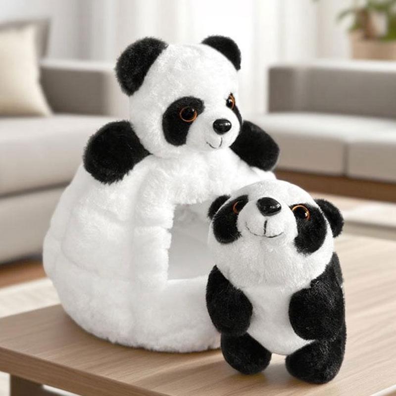 

TreasuringU Cute Panda Castle Plush Toy Soft Cartoon Giraffe Stuffed Doll Birthday Gift for Kids
