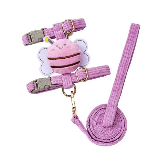 Cat Harness And Leash Set Adjustable Escape Proof Kitten Harness with Cartoon Bee