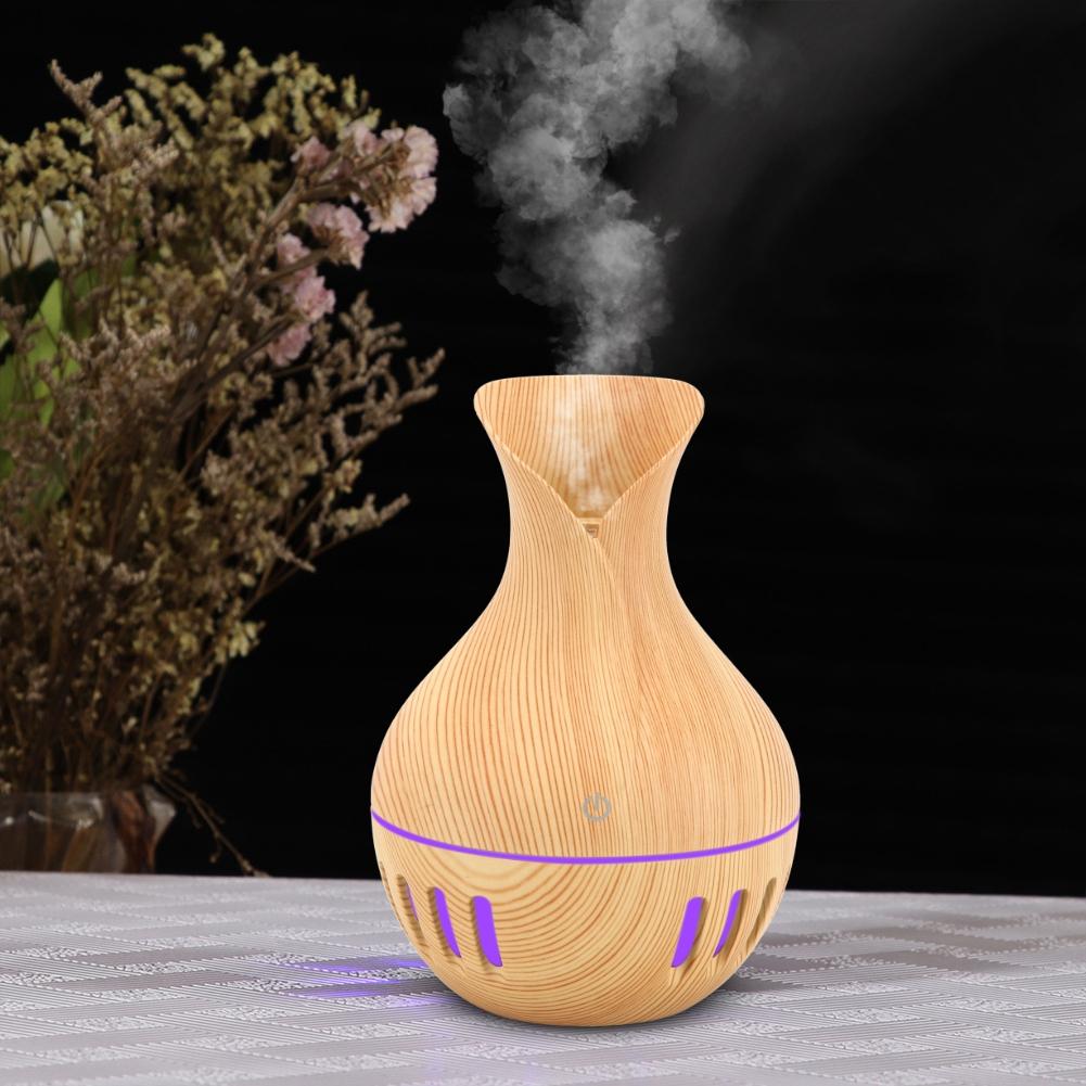 300ml USB Retro Aromatherapy Aroma Oil Diffuser Air Humidifier Mist Maker with Colorful Lights for Home Car