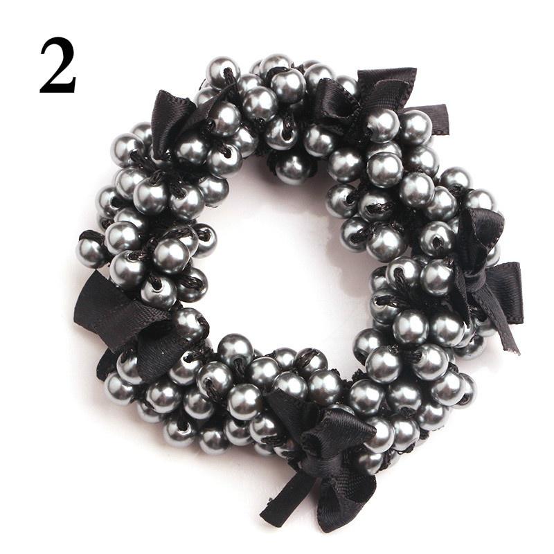 1PC Women Imitation Pearls Exquisite Butterfly Hair Accessories Elastic Hair Rope