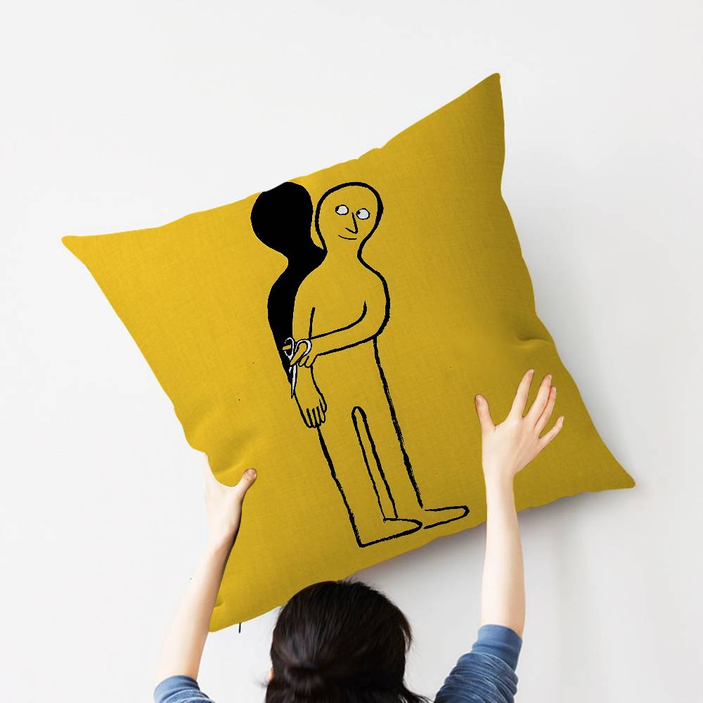 Kunst JJean JJullien Niedliche Kissenbezüge Kissenbezug Wohnzimmer Sofa Heimdekoration Maßgeschneidert