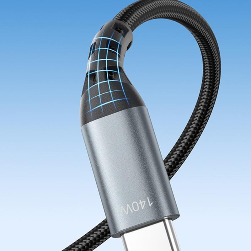 USB C To Double USB C Data Cord 140W Super Fast Charging Cable Wire 480Mbps Fast Speed Data Sync Splitter Line