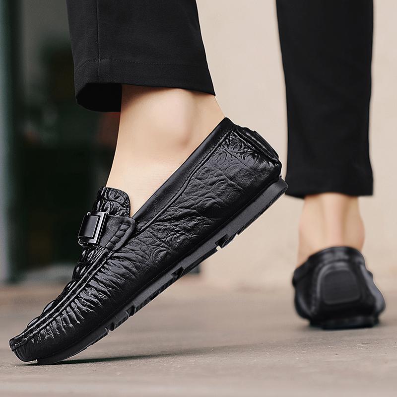 2025 Luxury Designer Penny Loafers Men Handmade Genuine Leather Casual Shoes Driving Flats Slip on Soft Man Moccasins Mens Shoes