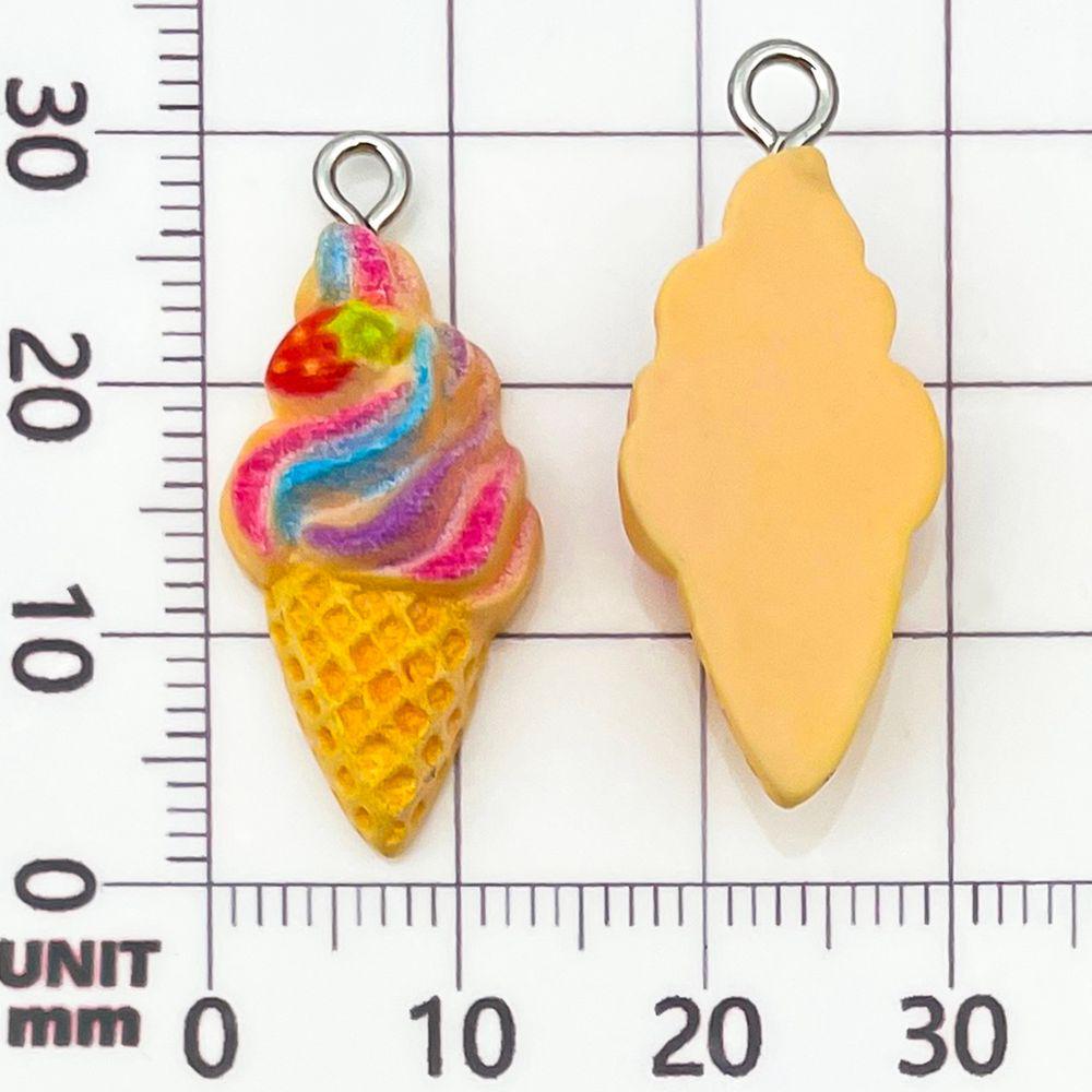 12-Color Resin Ice Cream Cone Charms for DIY Jewelry