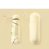 Capsule Umbrella Portable Mini Sunshade Sunscreen Rain Umbrella Black Rubber Alloy Handle Foldable Sun Rain Dual Use