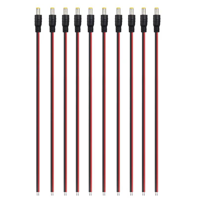 

10 шт. Разъемы 12 В постоянного тока Папа Мама Гнездо Кабель Провод Адаптер Вилка Питание 5,5 х 2,1 мм для светодиодной ленты