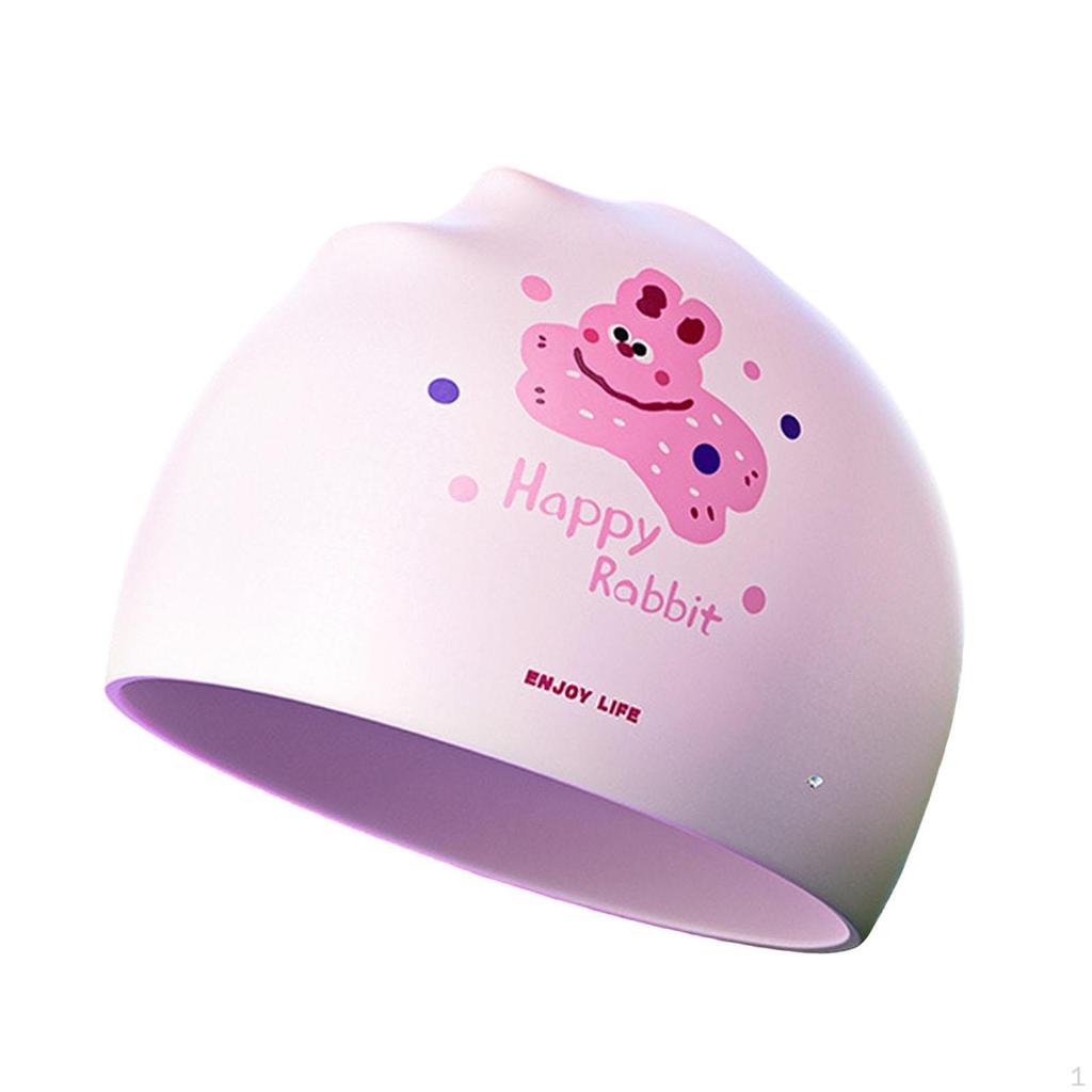 Cartoon Swimming Cap for Girls, Boys, Teenagers, Cap, Shower Diving, Beach, Surfing