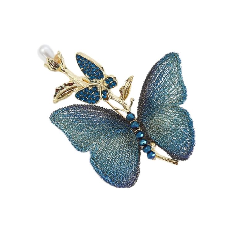 Стразы Имитация Жемчуга Брошь-Бабочка Китайский Стиль Лацканный Значок Ювелирные Изделия для Платьев Модные Аксессуары-Корсаж 1