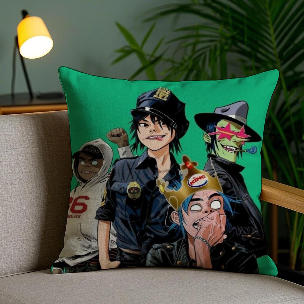 Band Cool G-Gorillaz Cushion Cover Soft Short Plush Double-Sided Printing Home Decor Machine Washable Pillow Case Gift