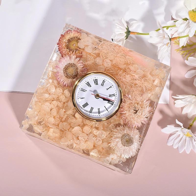 Bookend Table Clock Resin Mould Hexagonal Square Oval Rectangular Silicone Mold for Preserving Flowers Diy Wedding Gift