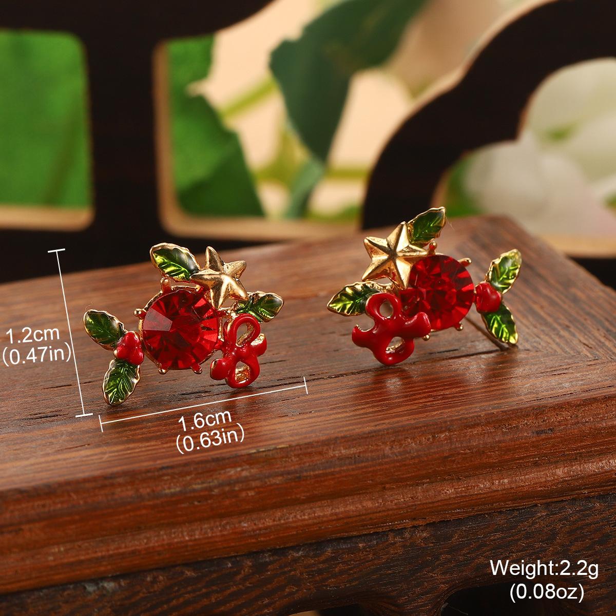 Retro butterfly flower Mori asymmetrical earrings drop glaze summer senior stud earrings design temperament enamel earrings