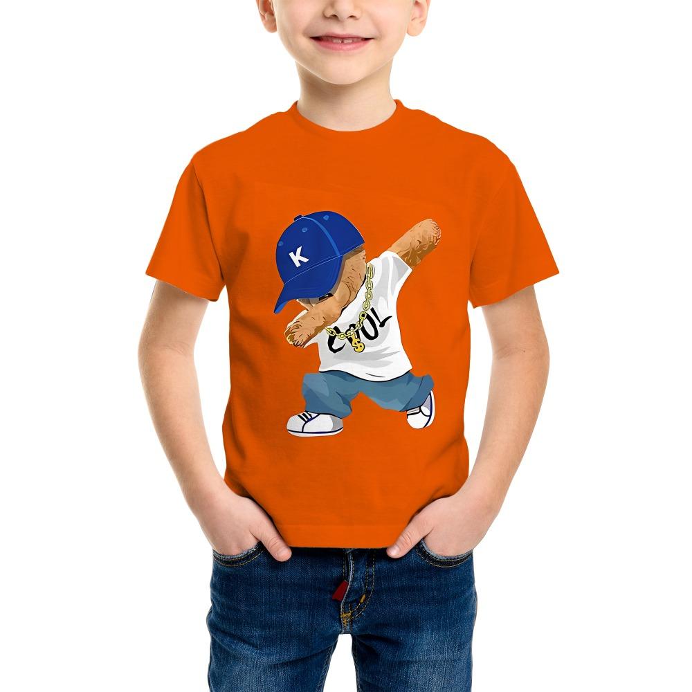 

Children s graphic T-shirt 3D digital printing desert adventure, featuring elephant frog and shark designs 140