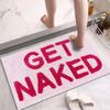 Bibabala Get-Naked Bath Mat, Cute Bathroom Rugs, Non Slip Absorbent Pink Bath Rug, Funny Bathroom Decor, Bathtub Decor Mats,Washable Shower Rug for