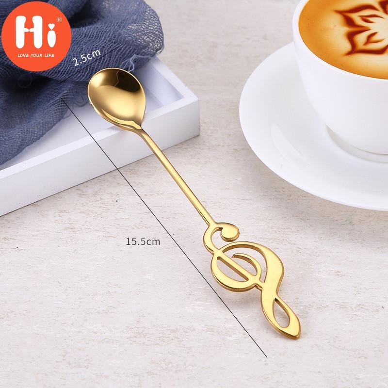Hi 7pcs Musical Note Coffee Spoons Stainless Steel Coffee Tea Stirring Spoons Ice Cream Dessert Spoon