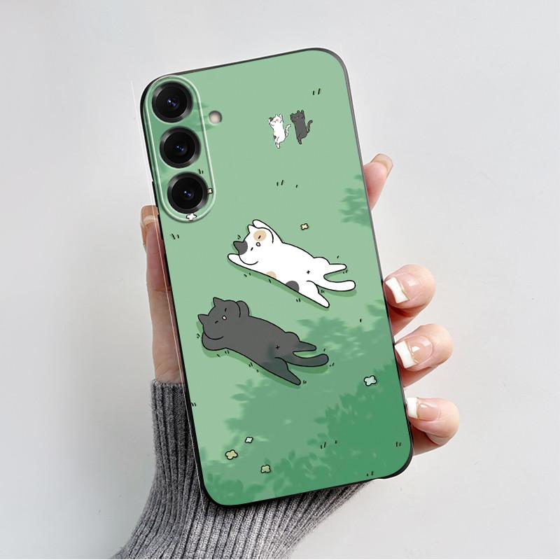 For Samsung Galaxy A26 A36 A56 5G Casing New Design 2024 Heart Printed Black Matte Soft Silicone Protective Cover Case