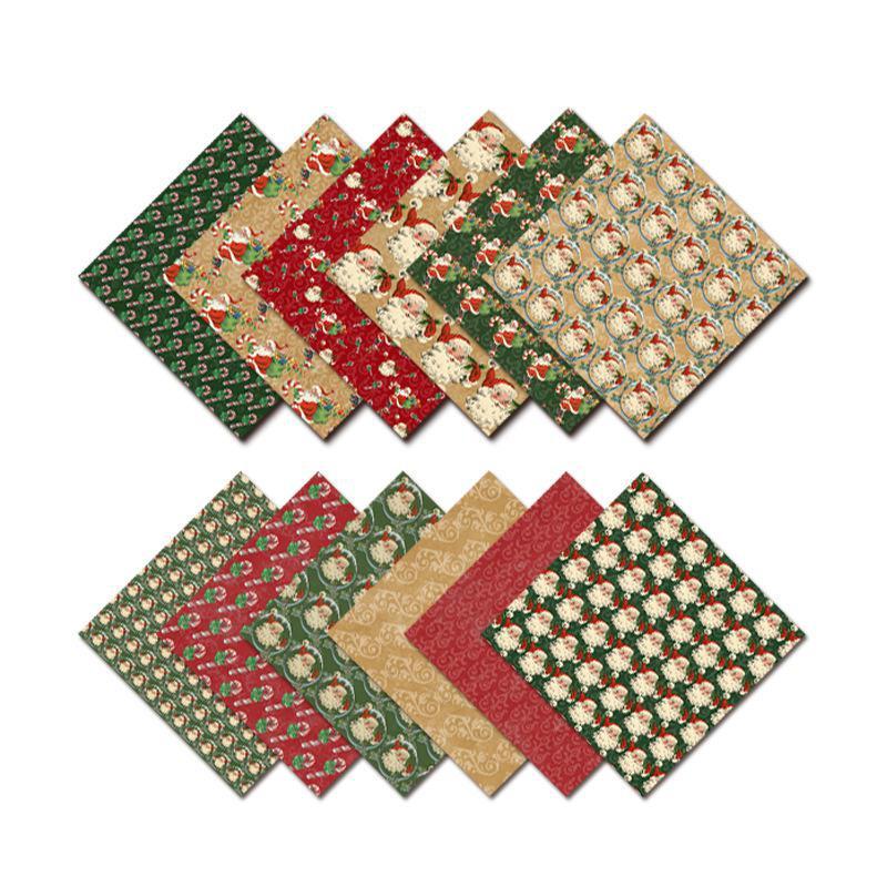 24pcs Craft Paper Merry Christmas Scrapbook Paper Pad 6x6inch Assorted Pattern Decoupage Cardstock Paper DIY Decorative Cardmaking Supplies