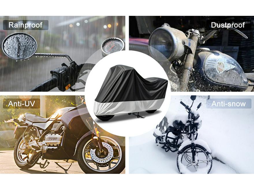 Motorcycle Cover: Thickened 210D Oxford Cloth, Rainproof, Sunproof, Dustproof, & Waterproof.