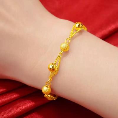 Exquisite Double Layer Sand Gold Bead Bracelet: High-End, Fashionable, and Fade-Resistant