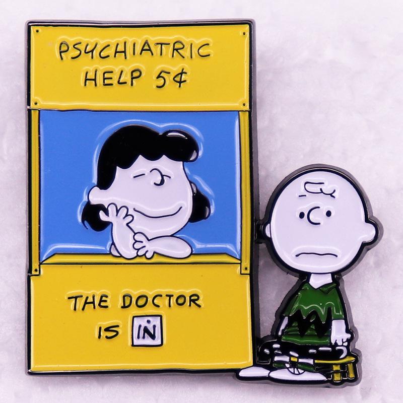 Peanuts Cartoon Brooch Badge
