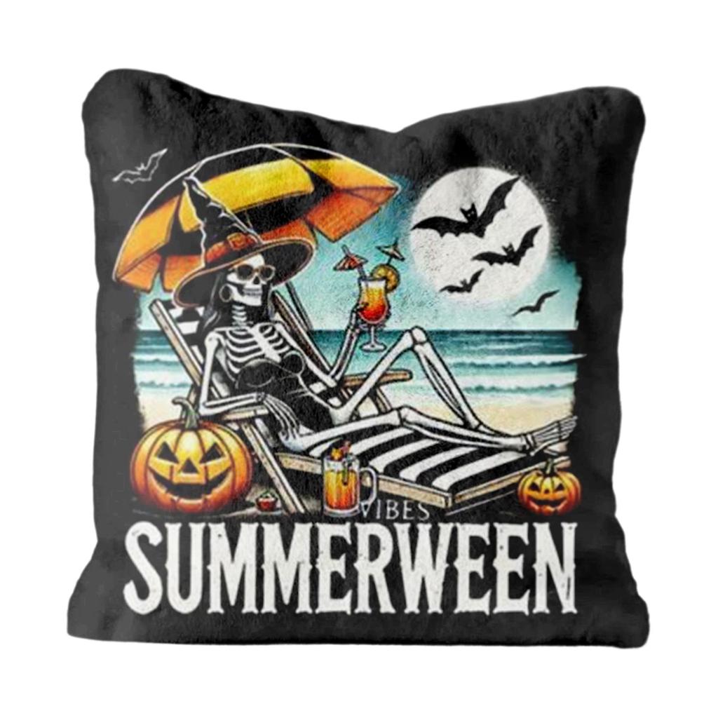 Plush Decorative Pillow Cover Set for Chair Sofa Bedroom Living Room Halloween Themed Soft Fabric Cushion Case Set