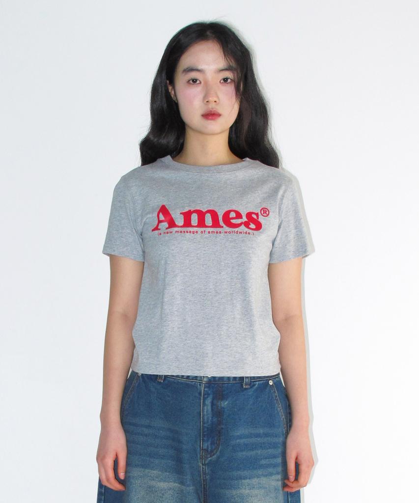 AMES-WORLDWIDE Basic Logo Tee Gray