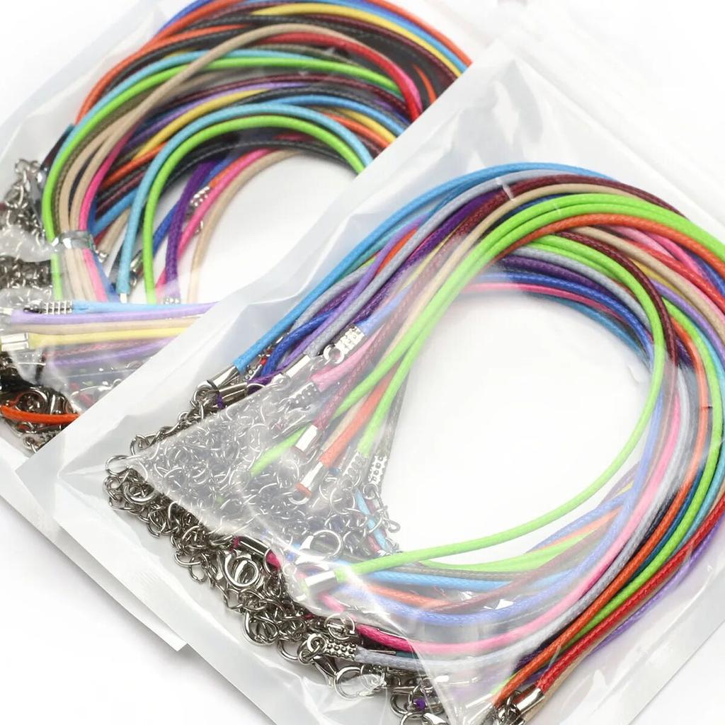 20Pcs/Box Chain Necklace Mix-Color Wax Line For Jewerly Making DIY Necklace Accessory Size 45+5 Cm